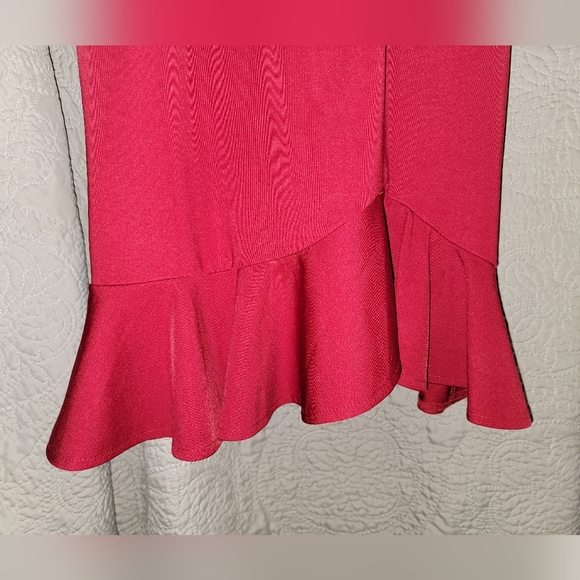 Lulu's Heart Eyes Red Ruffled Bodycon Mini Dress, Size XS - Picture 6 of 11